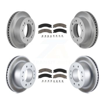 Front Rear Coated Brake Rotors Ceramic Pad Kit For GMC Chevrolet Sierra 2500 HD Silverado KGC-101352