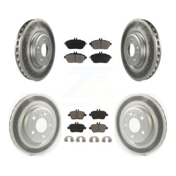 Front Rear Coated Brake Rotor Ceramic Pad Kit For Mercedes-Benz CLA250 With Sport Package KGC-101358