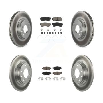 Front Rear Coated Brake Rotors Ceramic Pad Kit For Ford Fusion Mazda 6 Lincoln MKZ Zephyr KGC-101361