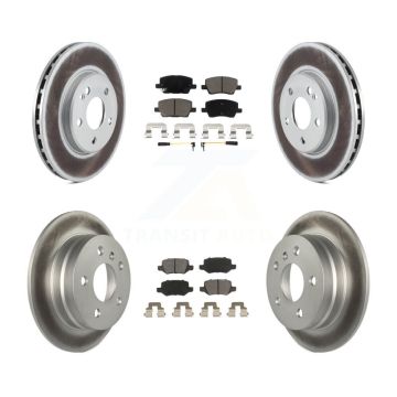 Front Rear Coated Disc Brake Rotors And Ceramic Pads Kit For 2006-2011 Mercedes-Benz B200 KGC-101362