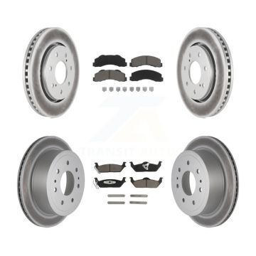 Front Rear Coated Brake Rotors Ceramic Pad Kit For 2010-2011 Ford F-150 With 7 Lug Wheels KGC-101366