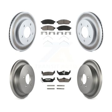 Front Rear Coated Disc Brake Rotors And Ceramic Pads Kit For 2004 Ford F-150 4WD KGC-101368