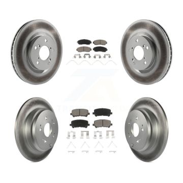 Front Rear Coated Disc Brake Rotors And Ceramic Pads Kit For 2011-2014 Honda Odyssey KGC-101372