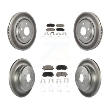 Front Rear Coated Disc Brake Rotors And Ceramic Pads Kit For 2015-2017 Honda Odyssey KGC-101373