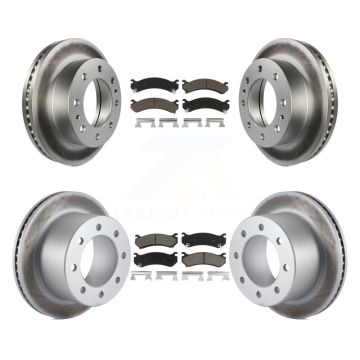 Front Rear Coat Brake Rotor Ceramic Pad Kit For GMC Sierra 3500 Classic With 12000 Lb GVW KGC-101376