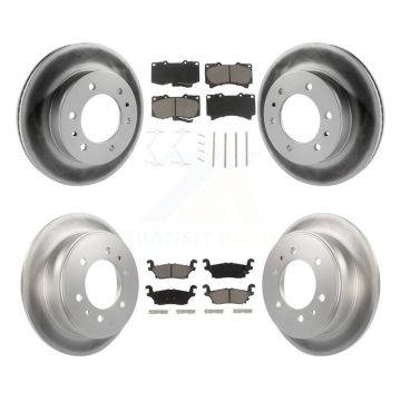 Front Rear Coated Disc Brake Rotors And Ceramic Pads Kit For Hummer H3 H3T KGC-101382