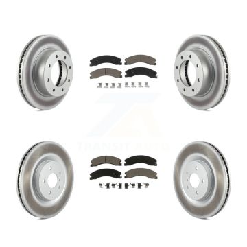 Front Rear Coated Brake Rotor & Ceramic Pad Kit For 2012-2021 Nissan NV2500 NV3500 NV1500 KGC-101385