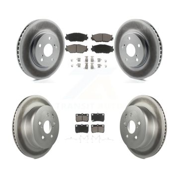 Front Rear Coated Disc Brake Rotors And Ceramic Pads Kit For 2010-2013 Lexus IS250 C KGC-101387