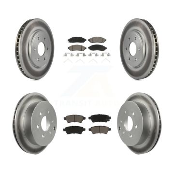 Front Rear Coated Disc Brake Rotors And Ceramic Pads Kit For 2006-2007 Nissan Xterra KGC-101392