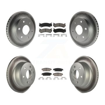 Front Rear Coat Brake Rotor Ceramic Pad Kit For Chevrolet Silverado 1500 Disc rear brakes KGC-101396