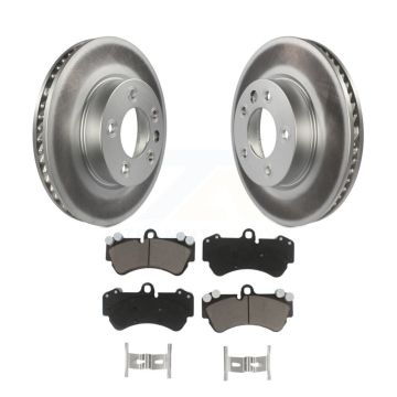 Front Coated Disc Brake Rotors And Ceramic Pad Kit For Porsche Cayenne Volkswagen Touareg KGC-101404