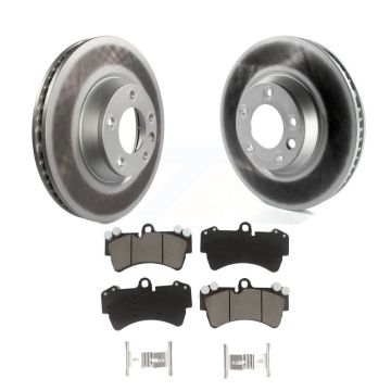 Front Coated Brake Rotor & Ceramic Pad Kit For Audi Q7 Porsche Cayenne Volkswagen Touareg KGC-101405