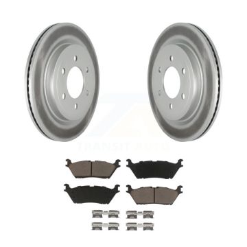 Rear Coated Disc Brake Rotors Ceramic Pad Kit For Ford F-150 Expedition Lincoln Navigator KGC-101424