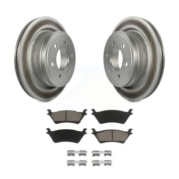 Rear Coated Disc Brake Rotors And Ceramic Pads Kit For Ford F-150 KGC-101425