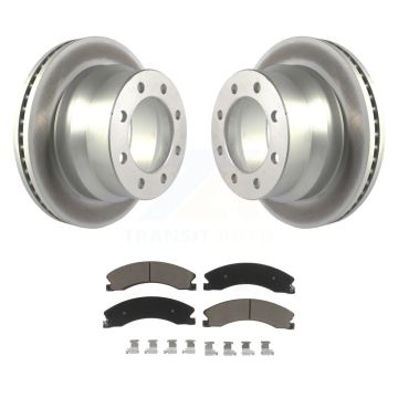 Rear Coated Disc Brake Rotor & Ceramic Pad Kit For GMC Savana 3500 Chevrolet Express 4500 KGC-101438