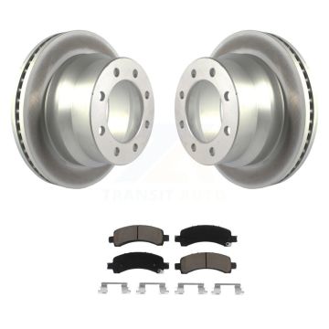Rear Coated Disc Brake Rotors And Ceramic Pads Kit For Chevrolet Express 4500 KGC-101442