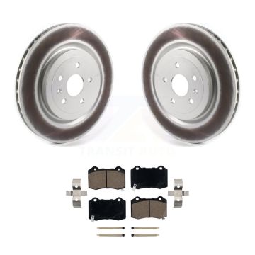 Rear Coated Disc Brake Rotors And Ceramic Pads Kit For Chevrolet Camaro Cadillac CTS KGC-101449