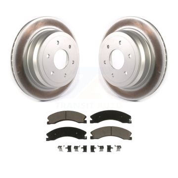 Rear Coated Disc Brake Rotors And Ceramic Pads Kit For 2016-2024 Nissan TITAN XD KGC-101460