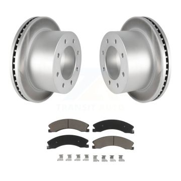Rear Coated Disc Brake Rotor & Ceramic Pad Kit For GMC Sierra 3500 HD Chevrolet Silverado KGC-101463