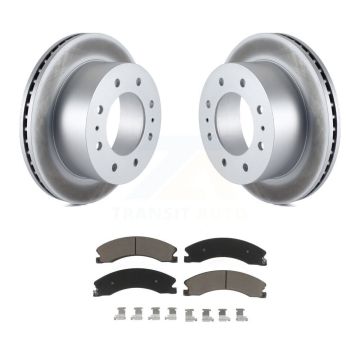 Rear Coated Brake Rotor & Ceramic Pad Kit For GMC Chevrolet Sierra 2500 HD Silverado 3500 KGC-101464