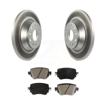 Rear Coated Disc Brake Rotors And Ceramic Pads Kit For 2016-2018 Audi Q3 Quattro KGC-101478