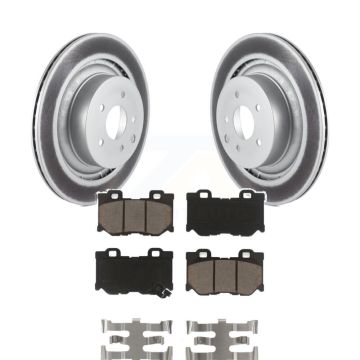 Rear Coated Disc Brake Rotors And Ceramic Pads Kit For INFINITI G37 Nissan 370Z Q60 Z KGC-101489