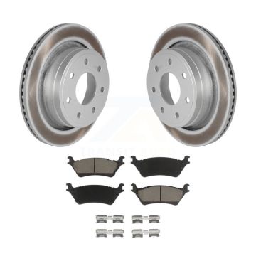 Rear Coated Disc Brake Rotor & Ceramic Pad Kit For 2012-2014 Ford F-150 With 7 Lug Wheels KGC-101492
