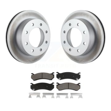 Rear Coated Brake Rotor Ceramic Pad Kit For Chevrolet GMC Sierra 2500 HD Silverado Hummer KGC-101495