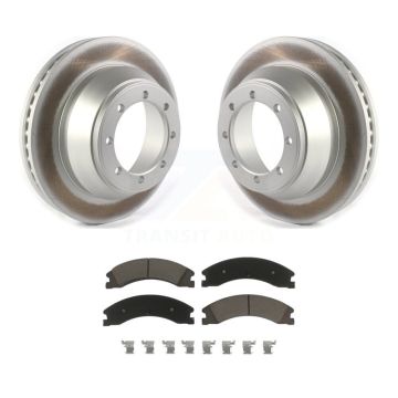 Rear Coated Disc Brake Rotors And Ceramic Pads Kit For Ford E-450 Super Duty KGC-101527