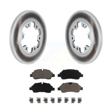 Rear Coat Brake Rotor Ceramic Pad Kit For 2015-2019 Ford Transit-350 HD With 6 Lug Wheels KGC-101541