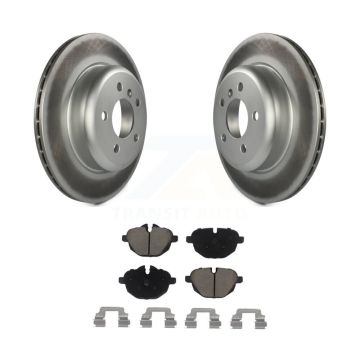 Rear Coated Disc Brake Rotor Ceramic Pad Kit For BMW 535i xDrive 528i 535d ActiveHybrid 5 KGC-101556