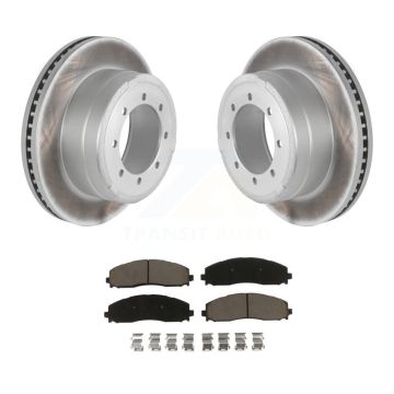 Rear Coated Disc Brake Rotors And Ceramic Pads Kit For Ford F-350 Super Duty F-250 F-450 KGC-101560