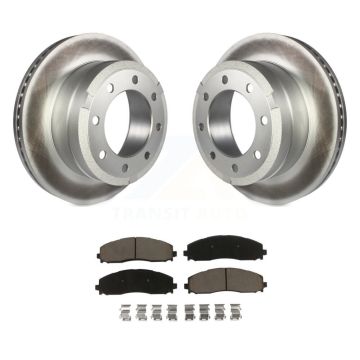 Rear Coated Disc Brake Rotors And Ceramic Pads Kit For Ford F-350 Super Duty F-250 KGC-101561