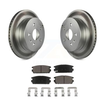 Rear Coated Disc Brake Rotors Ceramic Pad Kit For 2010-2017 Chevrolet Equinox GMC Terrain KGC-101608