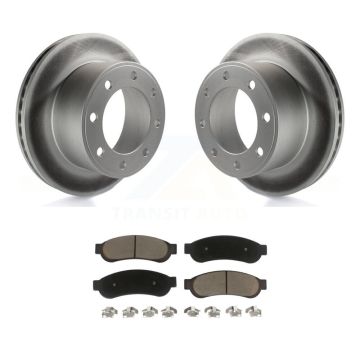 Rear Coated Disc Brake Rotors And Ceramic Pads Kit For Ford F-250 Super Duty F-350 KGC-101619