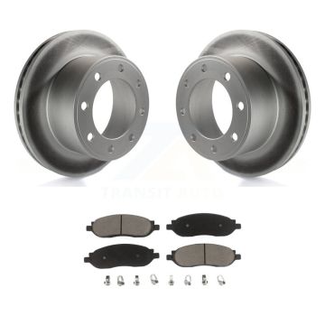 Rear Coated Disc Brake Rotors & Ceramic Pad Kit For 2005-2007 Ford F-350 Super Duty F-250 KGC-101620
