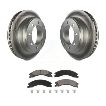 Rear Coated Brake Rotor & Ceramic Pad Kit For Ford E-350 Super Duty E-250 E-150 Econoline KGC-101702