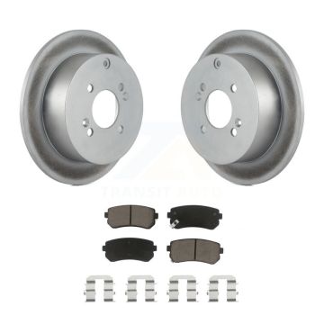 Rear Coated Disc Brake Rotors & Ceramic Pad Kit For 2006-2010 Hyundai Accent Kia Rio5 Rio KGC-101735