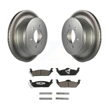 Rear Coated Disc Brake Rotors And Ceramic Pads Kit For Ford F-150 Lincoln Mark LT KGC-101736