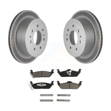 Rear Coated Disc Brake Rotors And Ceramic Pads Kit For Ford F-150 Lincoln Mark LT KGC-101737