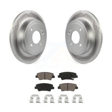 Rear Coated Disc Brake Rotors And Ceramic Pads Kit For 2011 Hyundai Accent KGC-101786