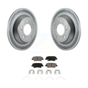 Rear Coated Brake Rotor Ceramic Pad Kit For 2014-2017 Kia Rondo With Manual Parking KGC-101793