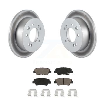 Rear Coated Disc Brake Rotor Ceramic Pad Kit For 2010 Hyundai Elantra Sedan From 03 23 10 KGC-101814