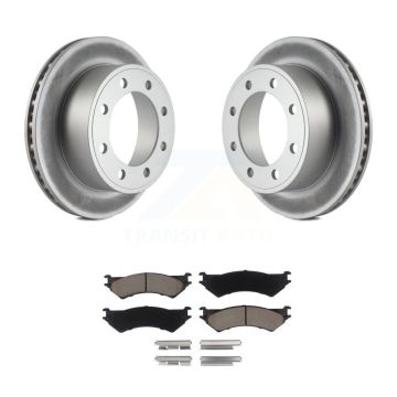 Rear Coat Disc Brake Rotor Ceramic Pad Kit For Ford E-350 Super Duty E-250 Econoline Club KGC-101862