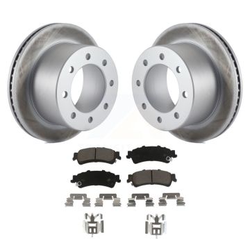 Rear Coated Disc Brake Rotors And Ceramic Pads Kit For 2001 GMC Sierra 3500 KGC-101878