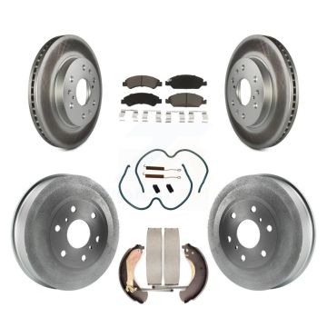 Front Rear Coated Brake Rotor Ceramic Pad Drum Kit (7Pc) For Chevrolet Silverado 1500 GMC KGC-101894