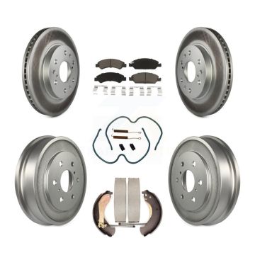 Front Rear Coated Brake Rotor Ceramic Pad Drum Kit (7Pc) For Chevrolet GMC Silverado 1500 KGC-101897