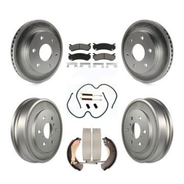 Front Rear Coated Brake Rotor Ceramic Pad Drum Kit (7Pc) For Chevrolet Silverado 1500 GMC KGC-101899