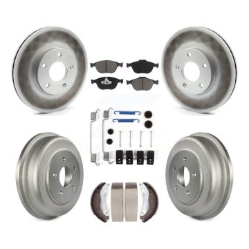 Front Rear Coat Brake Rotor Ceramic Pad Drum Kit (7Pc) For 2010-2013 Ford Transit Connect KGC-101902