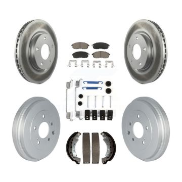 Front Rear Coated Disc Brake Rotors Ceramic Pads And Drum Kit (7Pc) For Nissan Sentra KGC-101903